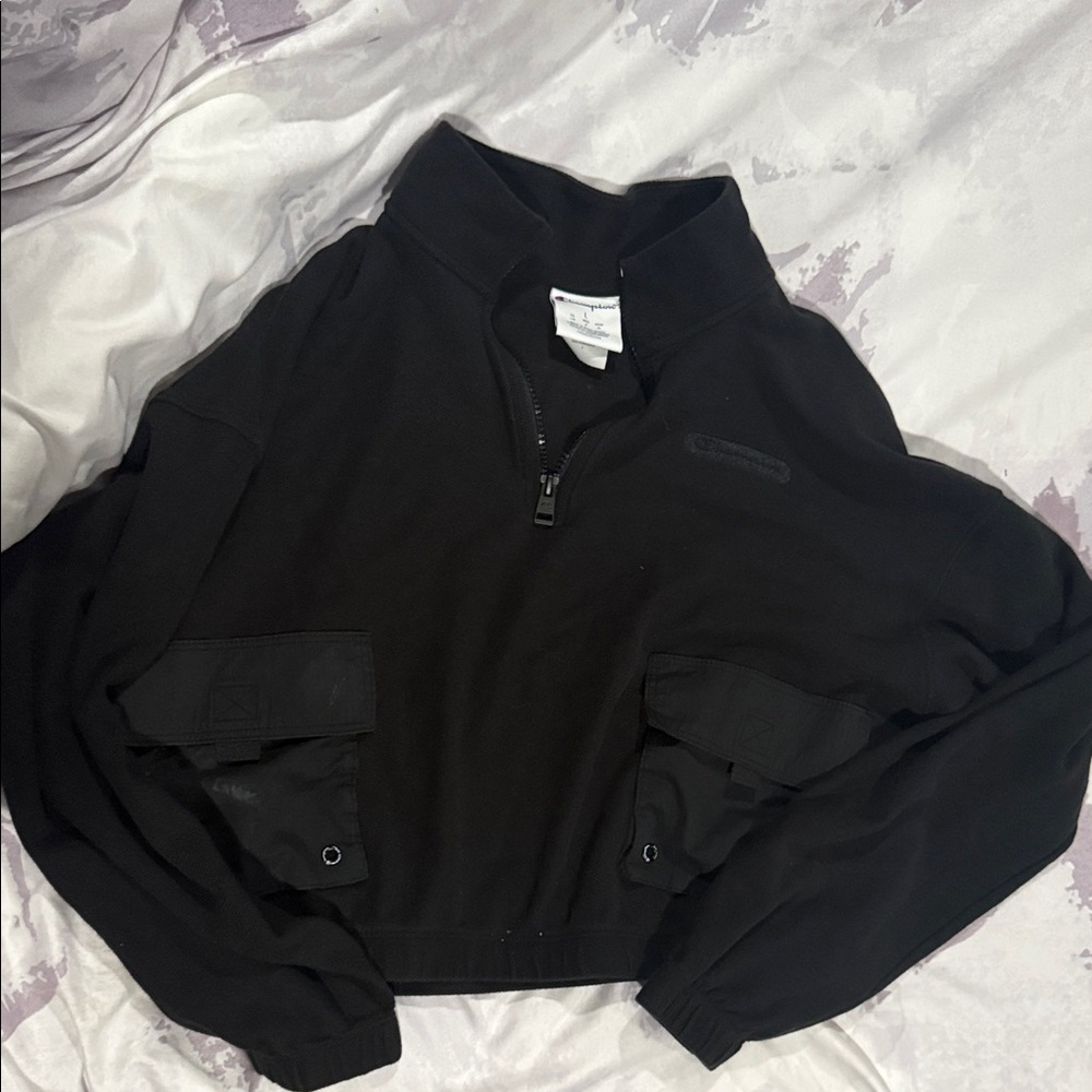 Black Quarter-Zip Pullover champion